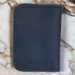 NWOT Portland Leather Goods Deep Water Slim Bifold Wallet Vertical